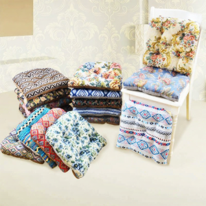 Extra Thick Embroidered Dining Chair Cushion Round