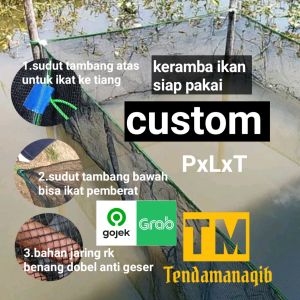 jaring keramba ikan 3x1x50 jaring rk anti geser kolam ikan
