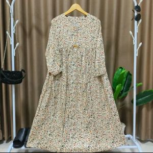 MIDI dress Rayon motif kotak Realpict!💯 terbaru ukuran jumbo