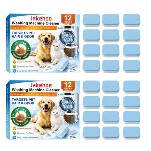 Jakehoe | Washing Machine Cleaner Tablets Removing Mold Stains Reduce Pet Hair Residue Eliminate Odors Deep Clean Washer Tank Descaler Tab
