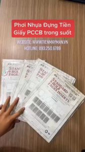 Combo 10 Phơi Đựng Tiền Giấy 3 Ngăn Trong Suốt của Đài Loan Mingt PCCB gồm 10 tấm phơi