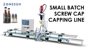ZONESUN Automatic Screw Cap Capping Line Water Beverage Bottle Packaging Pneumatic Clamp Conveyor Small Batch Production ZS-XGC1