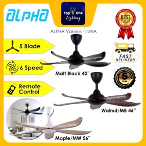 ALPHA VANNUS LUNA 5B CEILING FAN 5 BLADE 40"/46"/56"/60" DC MOTOR /Kipas Siling/5 Years Warranty