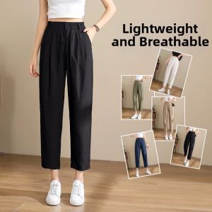La Chapelle | Small-Sized Lightweight Wrinkle-Resistant Linen-Cotton Blend Trousers 9/10th Length