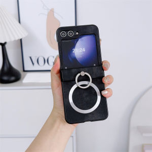 szhaiyu | For Samsung Galaxy Z Flip 8 7 7E 6 5 4 Phone Case For Magsafe With Ring Stand Shockproof Wireless Charge Hinge Protection Cover