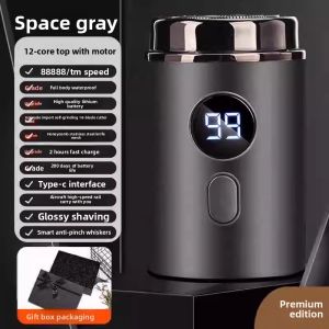 MONLEYTA | German Electric Shaver Mens Mini Steel Cannon Travel Convenient Fathers Day Gift Authentic Model Six Blade Heads Fast Charge