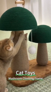 "Local Stock" Sisal Cat Scratcher Post Mushroom Cat Scratch Board Durable Non-Shedding Vertical Cat Claw Board Sisal self entertaiment trim nails