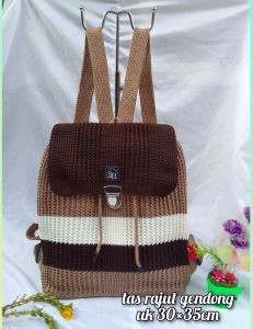tas ransel rajut kombinasi warna/ tas gendong berkualitas/ tas rajut premium murah promo by saung rajut