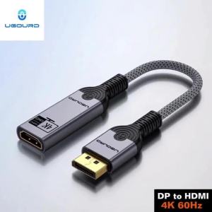 UGOURD DisplayPort DP to HDMI Adapter Male to Female 4K 60Hz 30Hz 2K 144Hz UHD Audio Sync Plug & Play for Laptop Gaming Monitor