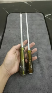 Bộ tua vít Ø 8x200 mm cán nhựa cứng 2 đầu – Đầu dẹp & bake 4 cạnh