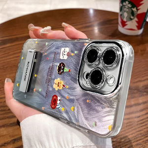 Sup&LV | Ốp lưng điện thoại di động chống rơi Apple 16 mẫu mới có chân đế ống kính kèm vòng tay phong cách tươi mới nhỏ gọn