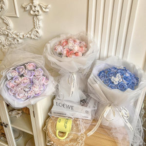 Bó Hoa Hồng Xanh Băng Tan Ngày Lễ Tình Nhân Quà Tặng Sinh Nhật Cho Nữ Búp Bê Hoa Gốm Sứ Sáng Tạo Quà Tặng Du Lịch