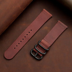 Vintage Genuine Leather Band 20mm 22mm Strap for Seiko for Omega Quick Release Ring Buckle Bracelet for Samsung for Huawei Watch