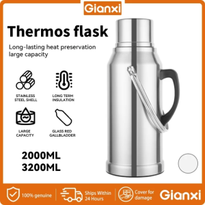 GIANXI Stainless steel hot water bottle insulated bottle large capacity glass inner pot warm water kettle 2000ML/3200ML
