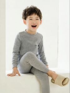batubatu | Soft Medium Warmth Antibacterial Big Kids Cotton Class A Thermal Underwear Set