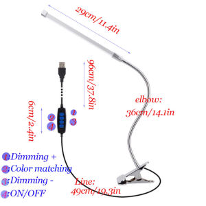LED Desk Lamp Bedside Bed 360°Folding Clamp Reading Stand Adjustable Lampara USB Powered Eye Protection Table Light For Bedroom