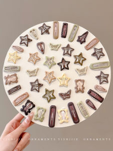 Girls Star Hair Clips Baby Hair Accessories Side Bangs Hairpins Toddler Headwear Fashionable Korean Style Hair Decorations