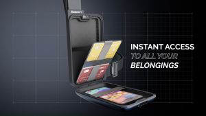 Ögon Designs Phone Bag & Wallet Aluminium Phone Bag Built-In Smart Wallet RFID Anti-Theft Sling Bag Aluminium Sling Bag Made in France Ogon
