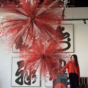 Realistic Reed Peacock Grass Daytime Firework New Year Decoration Firework Tree Pink Beautification Wedding Scene Arrangement