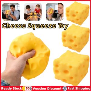 Aitemay 3PCS Realistic Square Cheese Squeeze Toy Stress Relief Sensory Fidget Toy Anti-Anxiety decompression toy for Office & School Squishy Gift for Kids