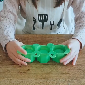 3holes Silicone Flower Pot Mold Geometric Hexagonal Planter Mold DIY Tool for Succulent Cactus