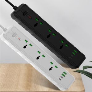 TB-T25 Universal Power Extension 2 USB Port 2 PD Type-C Port 3 Power Strips Plug with Safety Switch Protection 3.1A Max