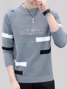 ROMON | Lormen Mens Round Neck Knitted Sweater Thickened Mink Velvet Warm Fashionable Inner Wear Winter Season Stylish City Style