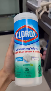 [พร้อมส่ง] ถูกที่สุด CLOROX ทิชชู่​เปียกสำหรับทำความสะอาดฆ่าเชื้อโรค แผ่นเช็ดทำความสะอาดฆ่าเชื้อ กระปุกใหญ่ 35แผ่น