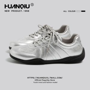 HuanQiu | Silver Trendy Cool Mens Training Shoes Soft Anti-slip