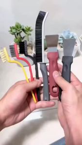 8pcs Metal Cleaning Brush Set For Kitchen Stove Wall Joints & Home Use D-2
