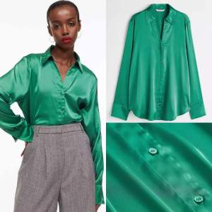 Long Sleeve V Neck Silk Shirt by H*M - Kemeja Lengan Panjang Wanita