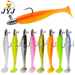 JYJ 5 pieces a bag 5cm Ttail soft fishing bait lure matched with 2g jig head hook for rooting fishing lure bait