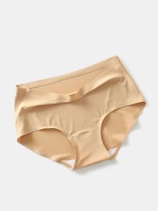 Quần Lót Tam Giác Cotton Nguyên Chất Màu Da Thịt Cho Nữ Quần Lót Thoáng Khí Nhanh Khô Không Đường May Quần Lót Cotton Nguyên Chất