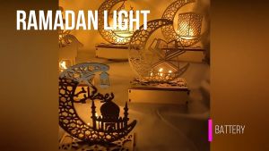 Lampu Dekorasi Lebaran Liontin Kayu Dekorasi Ramadhan Untuk Rumah