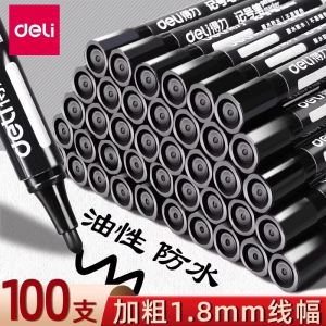 Bút Ký Deli SK109 Màu Đen Dung Tích Lớn Chống Thấm Nước Chống Thấm Dầu Không Phai Màu Mực Dầu Bút Ký Công Sở Bút Ký Xây Dựng