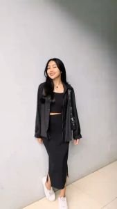 JA Fashion-Kemeja Rayon Twill Polos Wanita Casual Lengan Panjang Korean Style Slim-fitting
