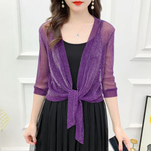 Summer Outerwear Loose Fit Short Cardigan Vest Top with Skirt Sleeveless V-Neck Pure Color Commute Style Online Exclusive