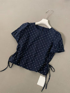 Summer New Style Korean Sweetness Checkered Womens Shirt Linen Material Gingham Print Sweet Aged Reduction Blouse