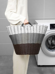 Country Style Foldable Net Dirty Laundry Basket Bathroom Laundry Changing Basket Doll Storage Bucket Home Use Bedroom Storage Bin