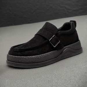 Kangaroo Shoes Mens Casual Fashion British Style Trendy Leather Shoes Autumn 2025 New Vintage Style Low Top Business Casual Shoes