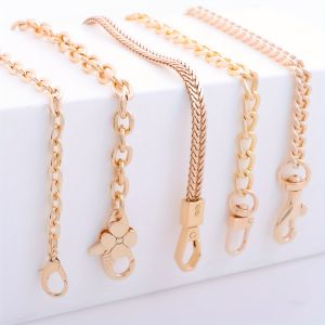 Purse Chain Flat Bag Chain with Metal Buckles Chain Purse Strap for DIY Purse Wallet Handbag Shoulder Bag Crossbody Bag