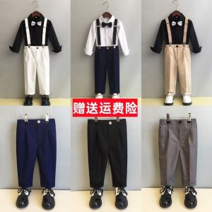 ชุดสูทเด็กชาย ชุดกางเกงกระโปรง ฤดูใบไม้ผลิและฤดูใบไม้ร่วง กางเกงขายาวทรงตรงเอวยางยืดผ้าผสมคอตตอนและโพลีเอสเตอร์สำหรับเด็กชาย