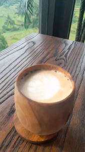 Gelas kayu mug kayu jati cangkir hadiah custome Gelas unik Gelas kayu jati custom 200 ml