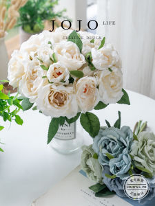 JOJOS L. PD Tasteful Artificial Flowers Handheld Bouquet Wedding Decoration Home Decor Rustic Style Rose Fake Flowers