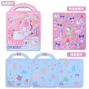 Wonderful Cute Jelly Sticker Book Princess Dress-Up Scene Decals Quiet Book No Cutting Required for Bé Gáis Early Education Toys