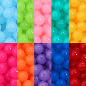 20pcs/lot Jelly Color Acrylic Round Beads 16mm Imitation Jade Beads Spacer Loose Beads For DIY Jewelry Making Bracelet Necklace