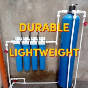 Activated Carbon Multimedia Filtration System for Whole House Water Treatment Plus 4 Stages 20\\\" Slim Type Deepwell Standard With 6 GPM UV Light Set