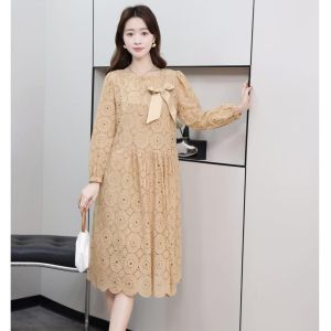 ●ECLAIRE● 003 Dress Mini Babydoll Ribbon Pita Lengan Panjang Longsleeves Katun Bordir Embroidered Embroidery Korea Kasual Casual Vintage Boho Bohemia Import 1807