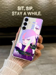 CyberPunk Lucy Anime Phone Case for Samsung S25 Full Cover Shockproof Transparent Silicone Shell Men Women S24 S23 S22+ S21 S20FE Note20 Ultra Protection
