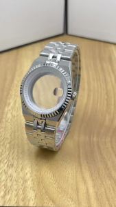 MUZHI | New 40mm NH35 Watch Case For Land-Dweller NH35 movement Fit 28.5mm Dial 904L Stainless Steel Sapphire Glass Silver Case